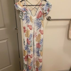 Long multicolor bathing suit cover up